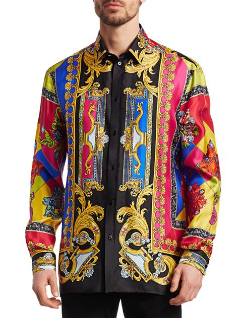 versace collection silk shirt mens